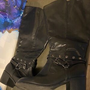 Women’s Black Wide Calf Rider Boots